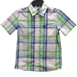 Old Navy Boy's Plaid Short Sleeve Button Down Shirt